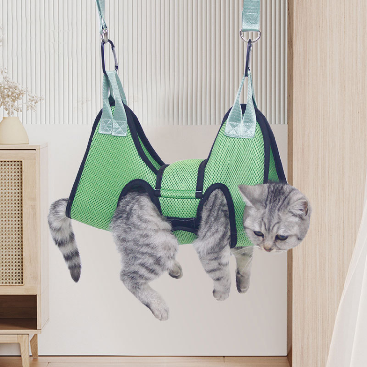 Katzenpflege-Hängematte mit Sicherheitsgurt zum Krallenschneiden und Pflegen