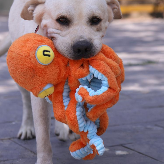 Big Octopus Pet Toy Dog Plush Squeaker Sound Toy