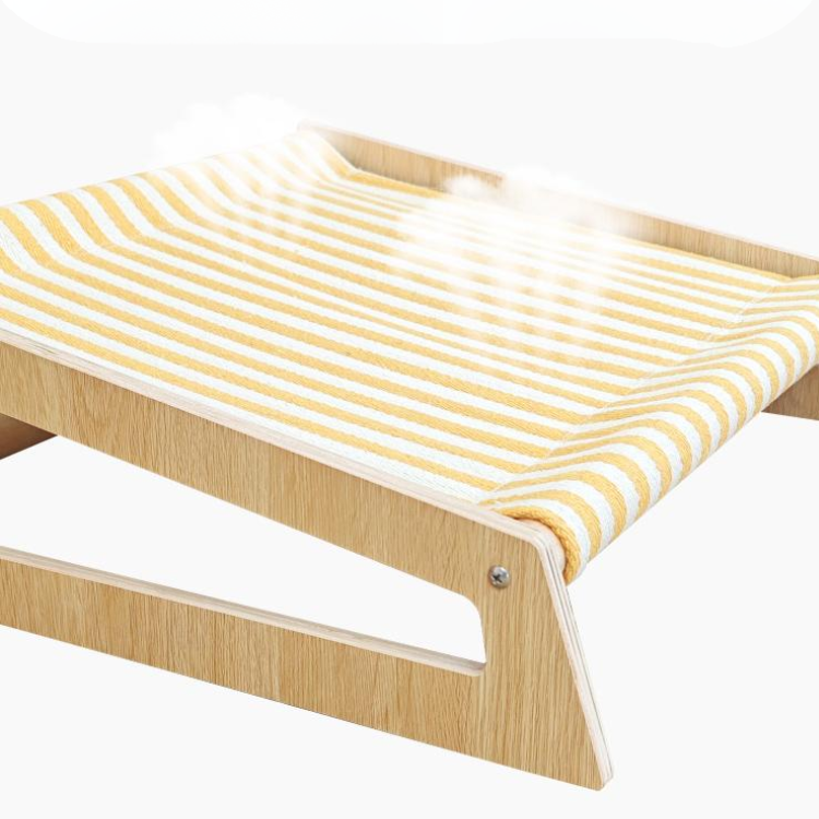 Cat Hammock Elevated Bed Wooden Bench