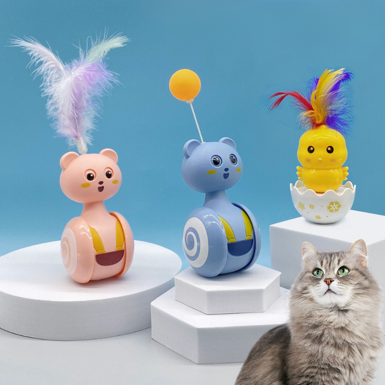Katzenspielzeug Ball Fun Tumbler mit Feder