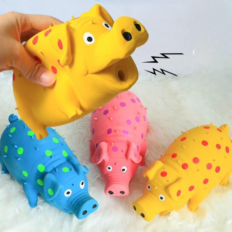 Squeaky Pig Shaped Latex Plush Dog Toy