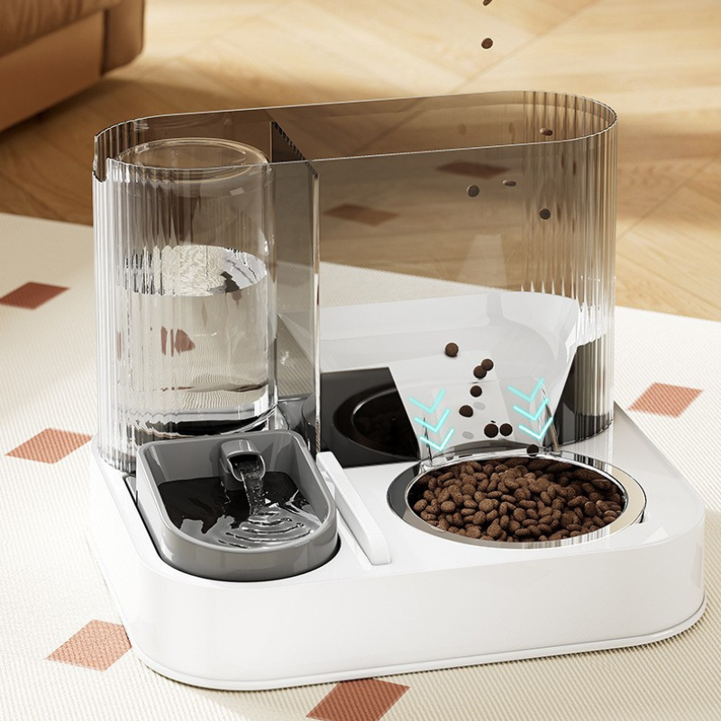 Cat Dog Water Dispenser Food Treat Bowl