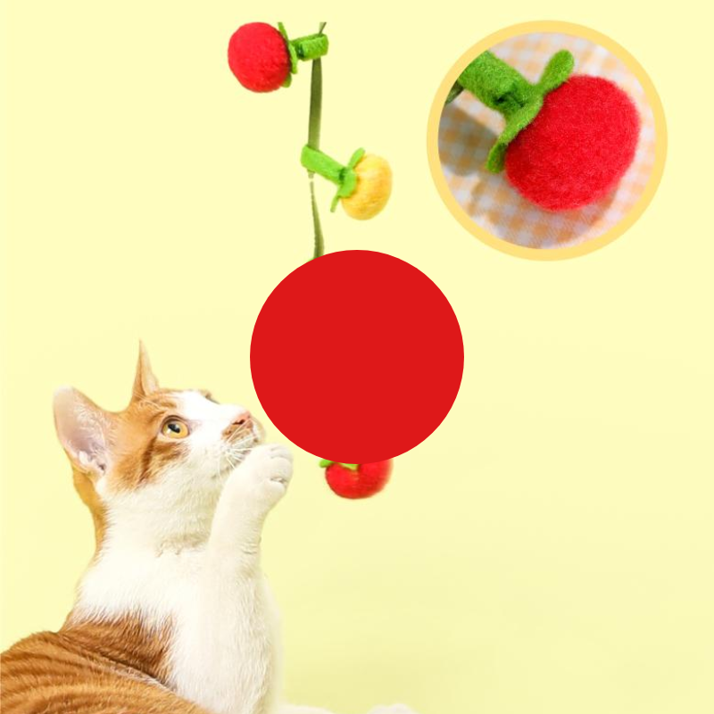 Catnip Toy String Tomatoes Cat Teaser with Bell Cat Toy