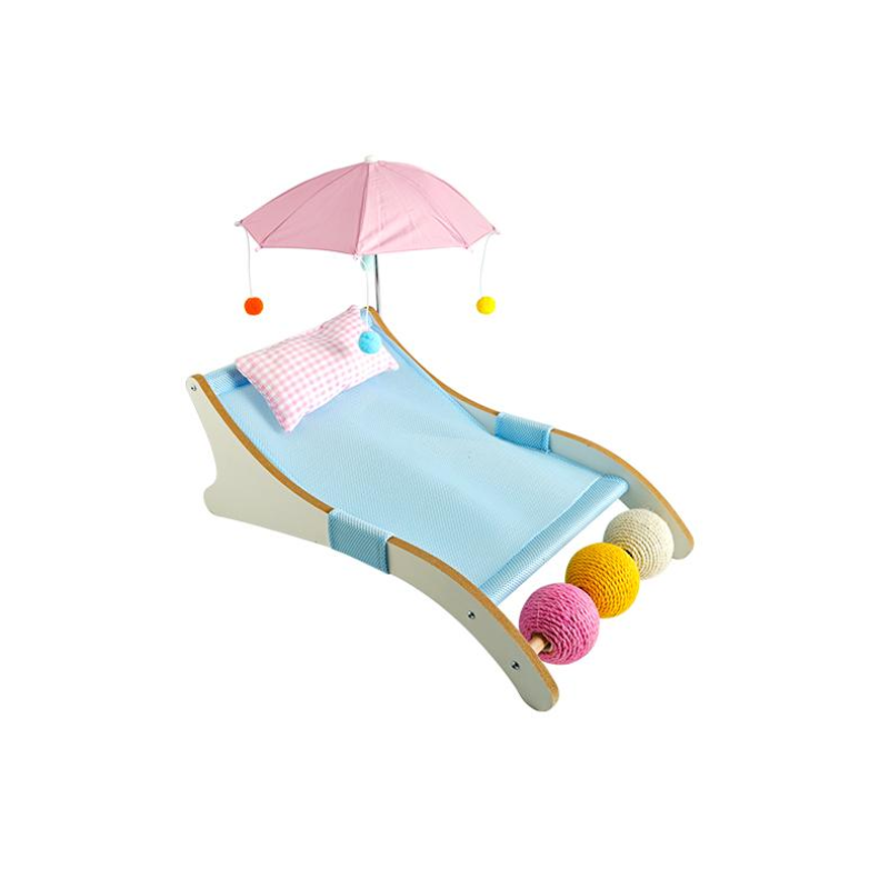 Tropical Cat Lounge Chair Hammock Bed with Umbrella & Sisal Toy