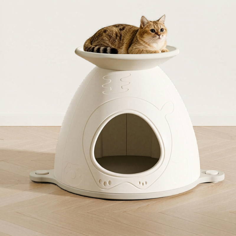Double Layer Cat Bed Enclosed Cozy Pet Nest