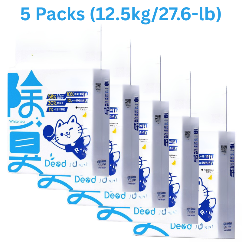 5 in 1 Plant Mixed Cat Litter Deodorizing Cassava Tofu Bentonite Cat Litter 5-Pack
