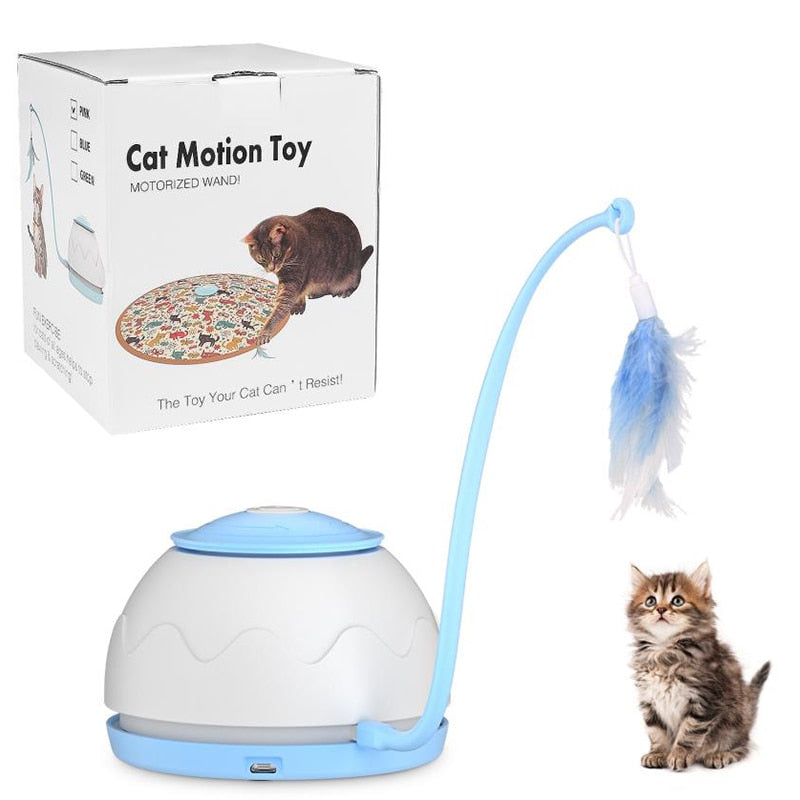 Electric Teasing Rotating Feather Interactive Cat Toy USB Charging
