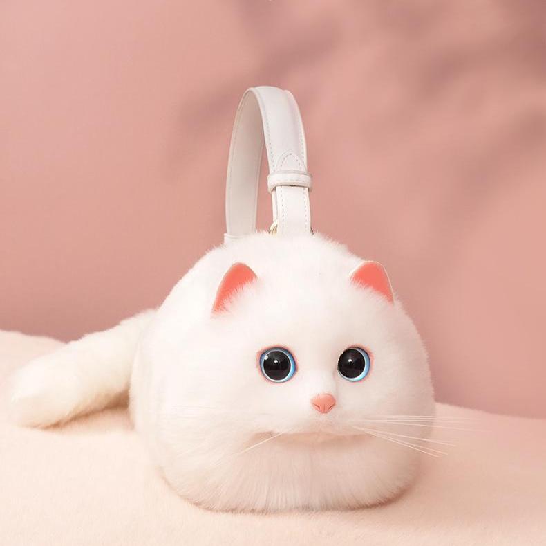 Realistic Cat Shaped Purse Handbag