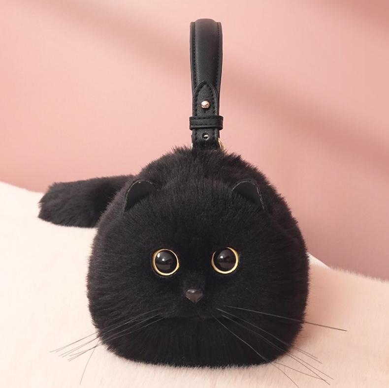 Realistic Cat Shaped Purse Handbag