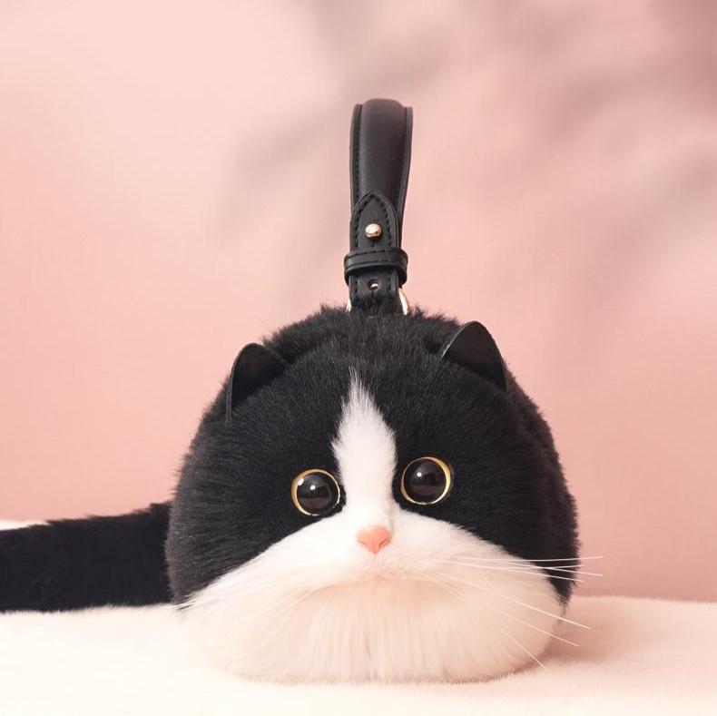 Realistic Cat Shaped Purse Handbag