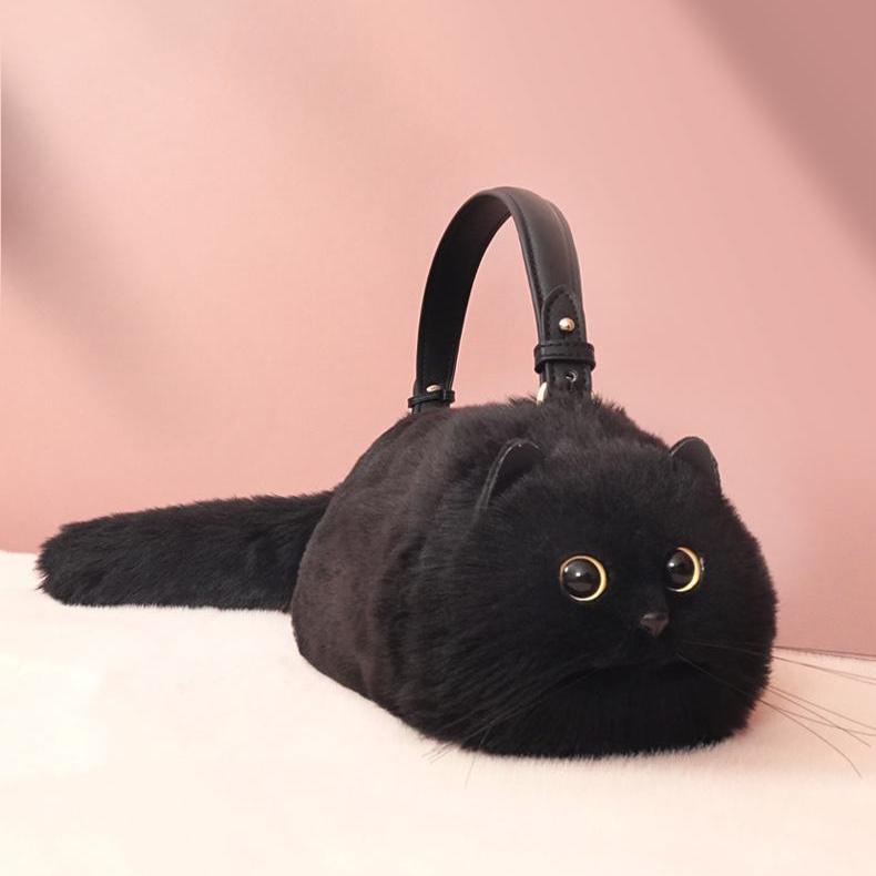 Realistic Cat Shaped Purse Handbag