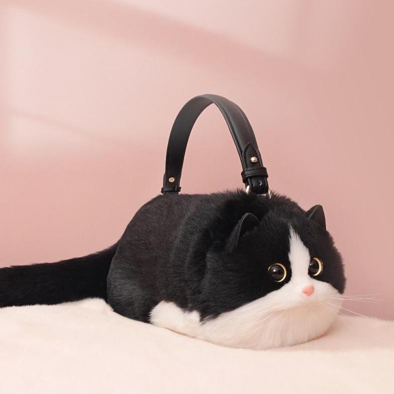 Realistic Cat Shaped Purse Handbag