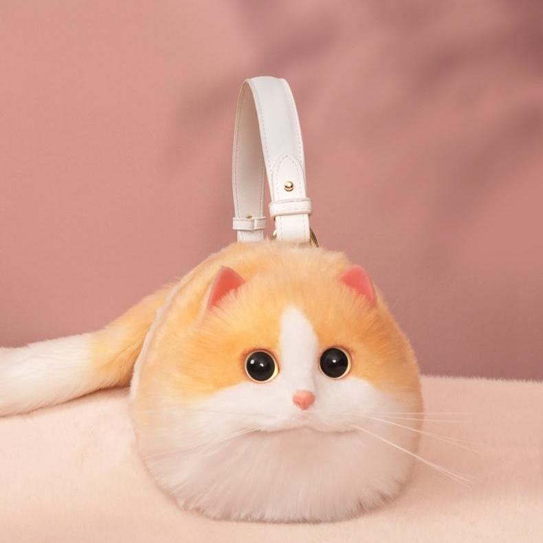 Realistic Cat Shaped Purse Handbag