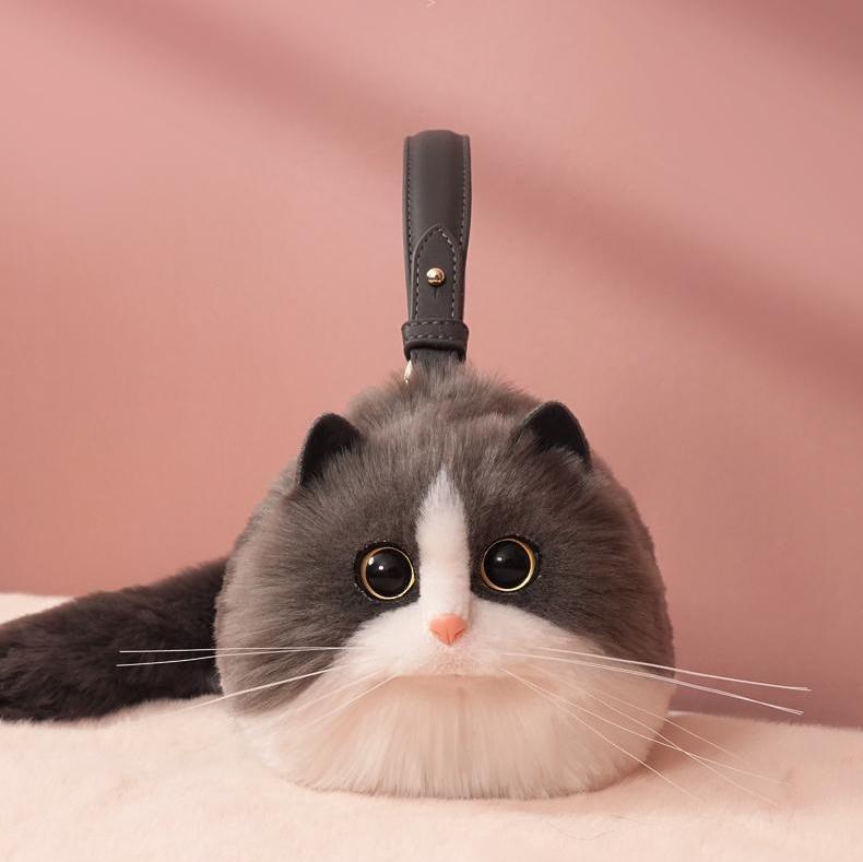 Realistic Cat Shaped Purse Handbag
