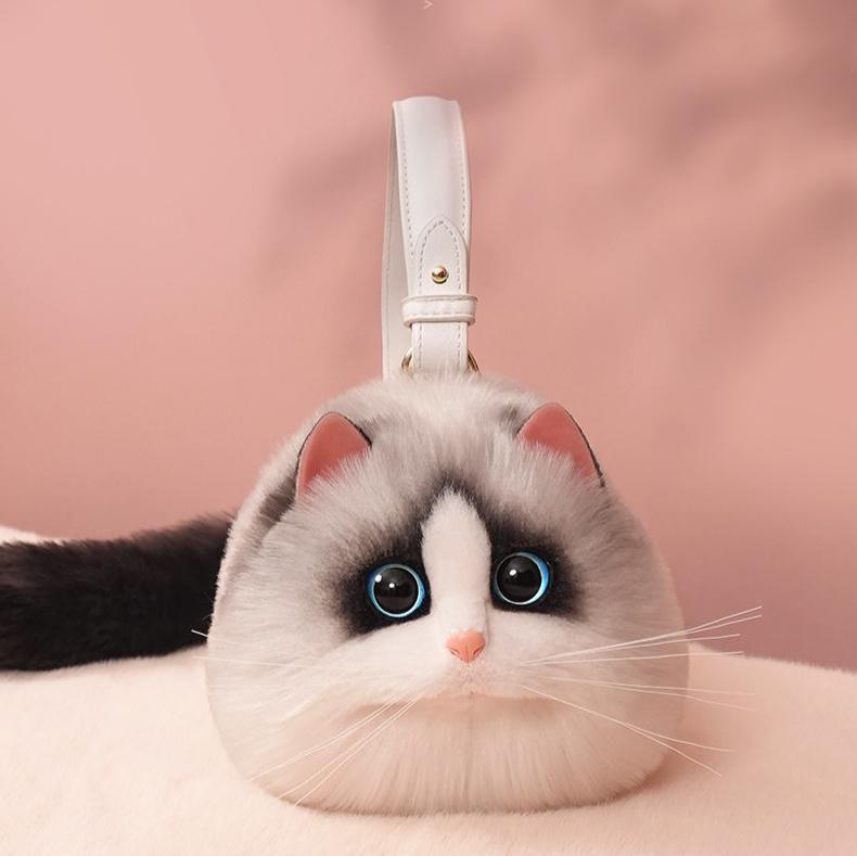 Realistic Cat Shaped Purse Handbag