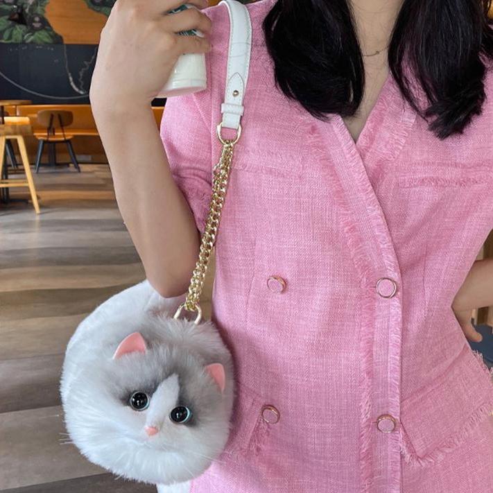 Realistic Cat Shaped Purse Handbag