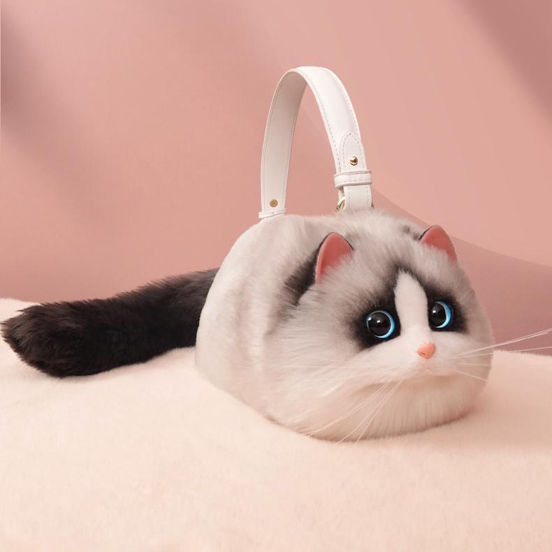 Realistic Cat Shaped Purse Handbag