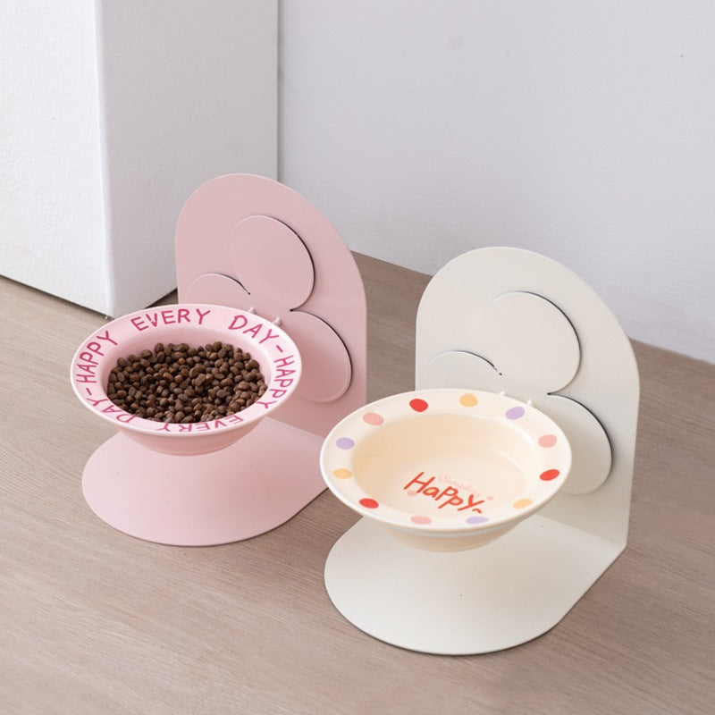 Elevated Ceramic Magnetic Cat Bowl Anti-black Chin Pet Bowl