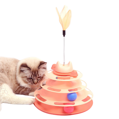 Interactive Turntable Tower of Tracks Cat Toy