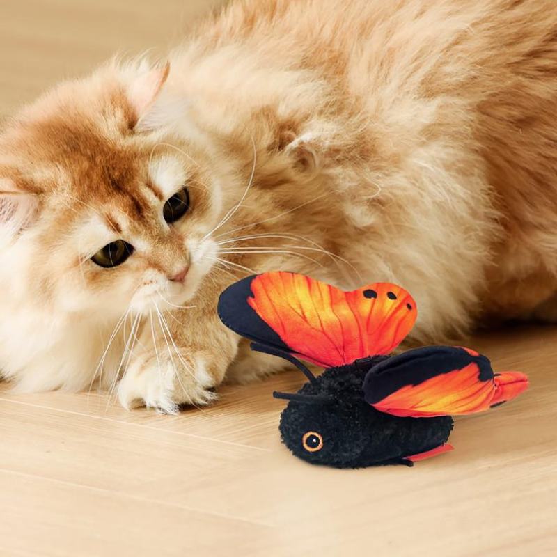 Interactive Flutter Butterfly Cat Toy – Automatic Realistic Flying Insect Teaser for Indoor Cats