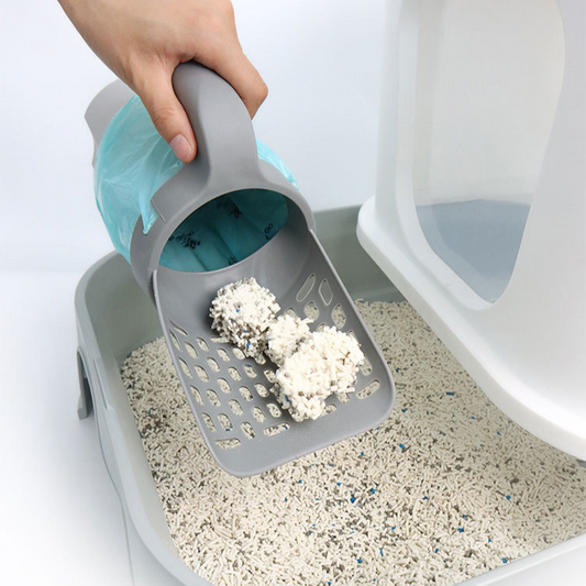 Cat Litter Scoop Shovel With Waste Bag Storage