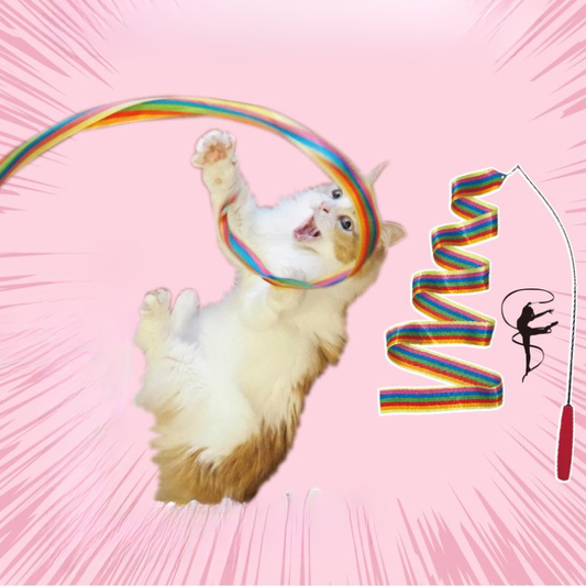 Colorful Ribbon Interactive Cat Teasing Stick