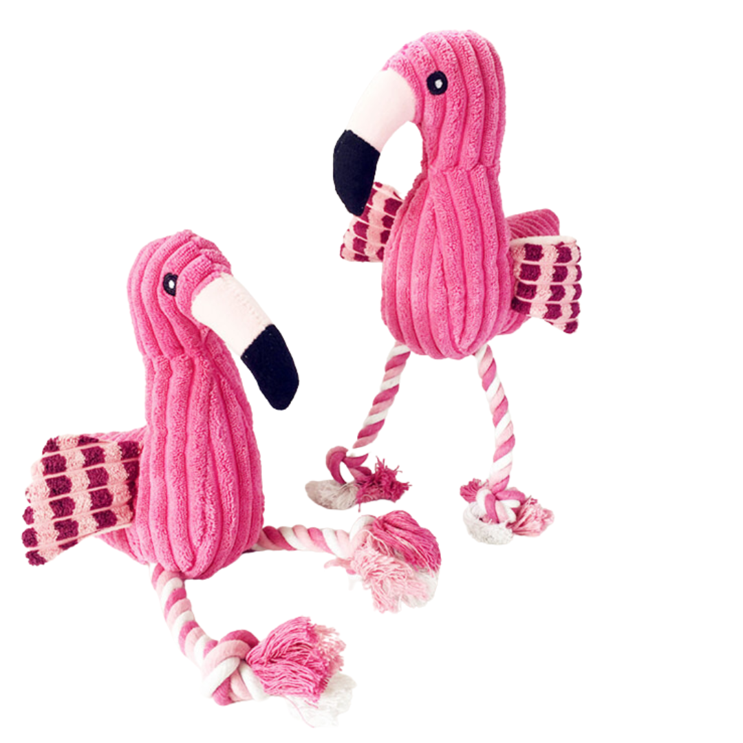 Squeaker Flamingo Plush Dog Toys