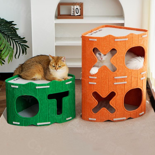 Felt Cat Bed Stackable Tree House