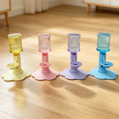 Adjustable Height Cat Water Dispenser Gravity Pet Drinking Fountain Bowl