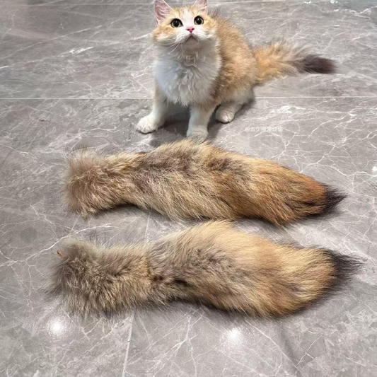 Cat Toys Cat Play Stick Faux Fur Tail