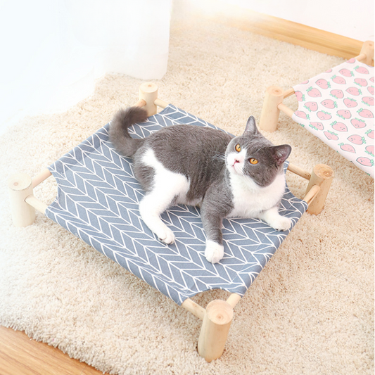 Hammock Cat Bed Wooden Elevated Beds