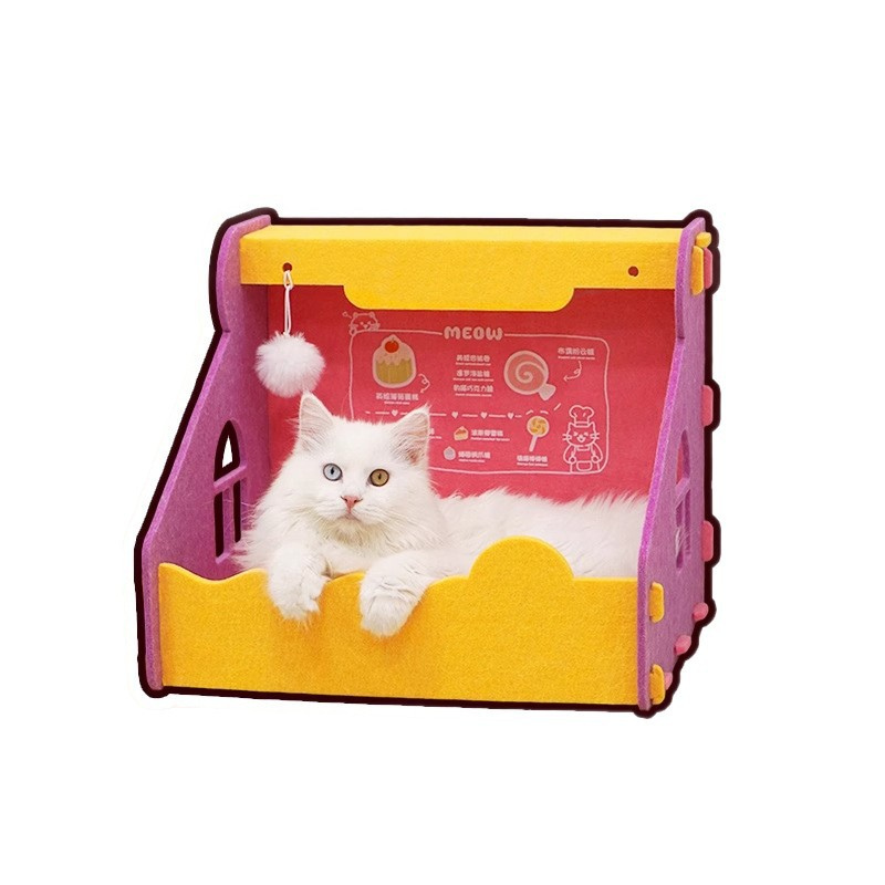 Cat Felt House Semi-enclosed Pet Bed