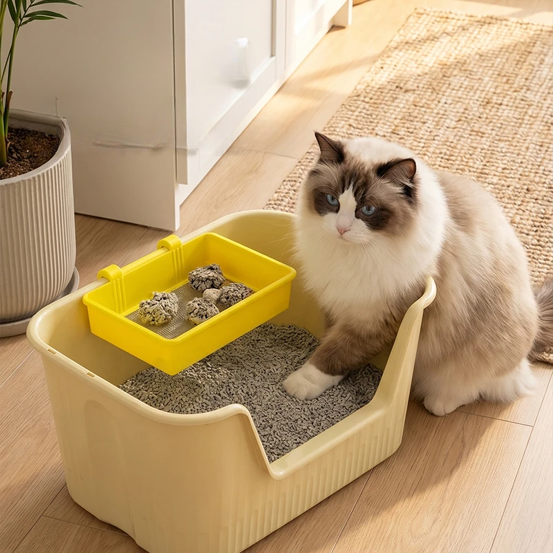 Hanging Cat Litter Sifter Mesh Tray Litter Box Filter Cleaning Screen