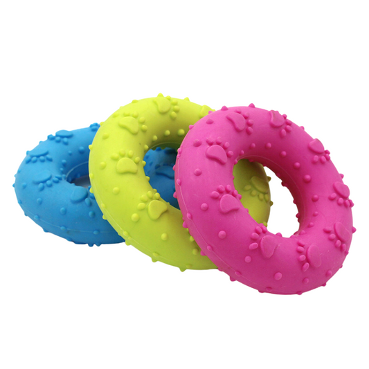 Dog Teeth Chew Toys TPR Footprint Donut Ring