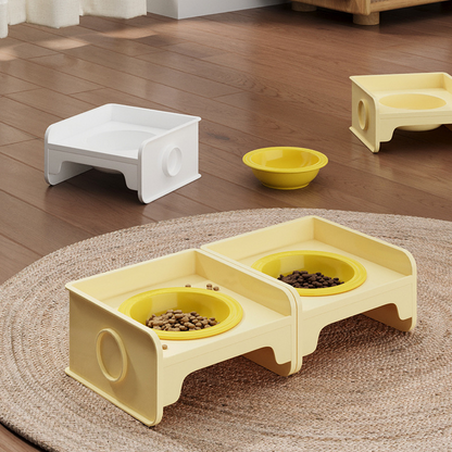 Ceramic Cat Bowl Non-Slip Water and Food Bowls with Stand