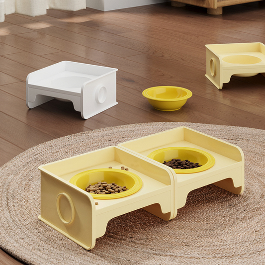 Ceramic Cat Bowl Non-Slip Water and Food Bowls with Stand
