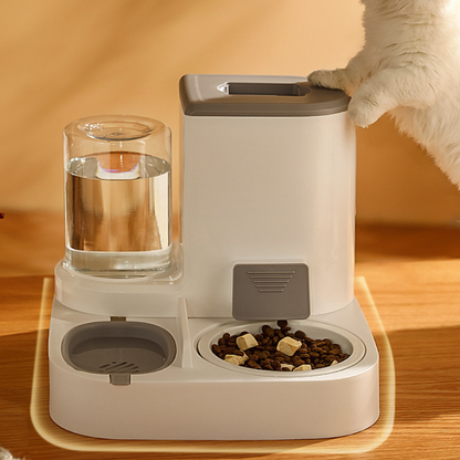 Automatic Cat Treat Feeder Water Dispenser Bowl