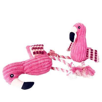 Squeaker Flamingo Plush Dog Toys