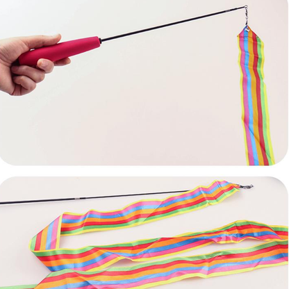 Colorful Ribbon Interactive Cat Teasing Stick