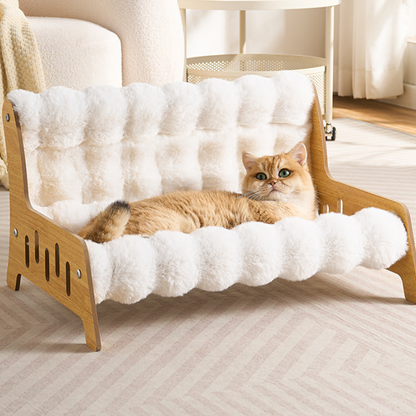 Winter Pet Bed Warm Cat Sofa Bubble Fleece Bed