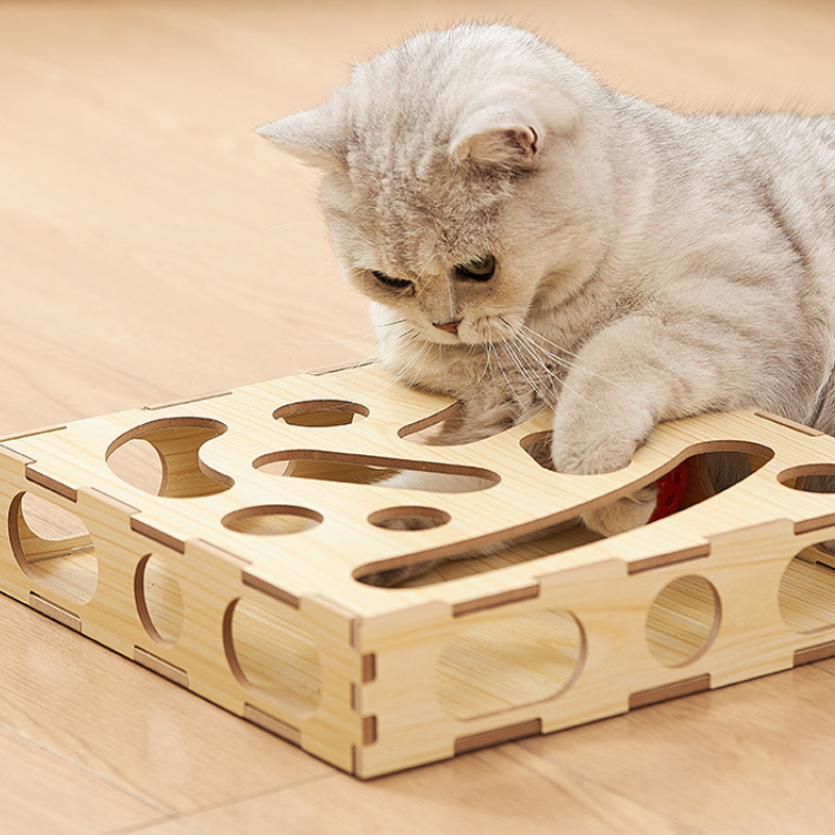 Wooden Maze Box Cat Ball Toys