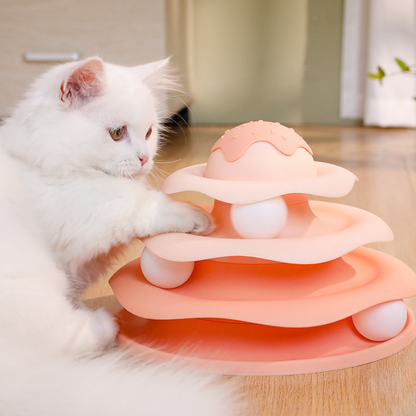 Multi-Layer Cat Turntable Toy Ball Track Toy for Kittens