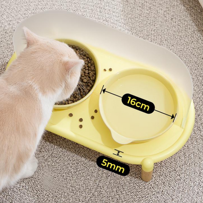 Elevated Anti-Splash Ceramic Cat Bowl Pet Dining Table Plate Water Bowl