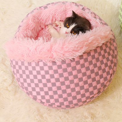 Winter Warm Pet Semi-Enclosed Cat Bed