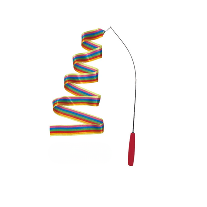 Colorful Ribbon Interactive Cat Teasing Stick