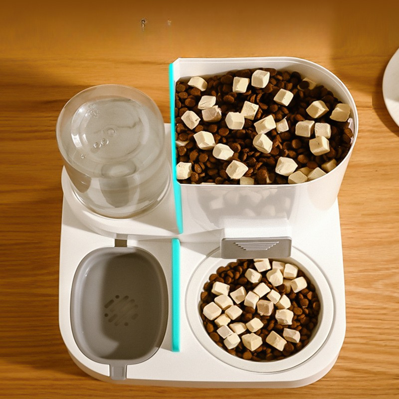 Automatic Cat Treat Feeder Water Dispenser Bowl