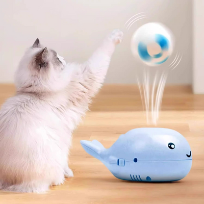 クジラの浮き輪型電動インタラクティブ猫用おもちゃ