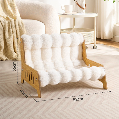 Winter Pet Bed Warm Cat Sofa Bubble Fleece Bed