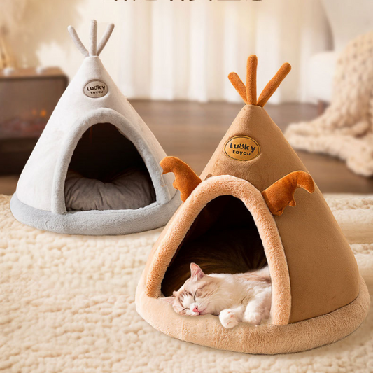 Cozy Warm Tent Cat Bed Winter Dog House