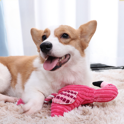 Squeaker Flamingo Plush Dog Toys